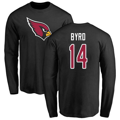 Arizona Cardinals Men Black Damiere Byrd Name And Number Logo NFL Football #14 Long Sleeve T Shirt->arizona cardinals->NFL Jersey